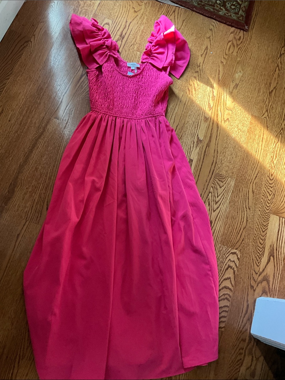 Entro Hot Pink Smocked NWT Maxi Dress NWT small